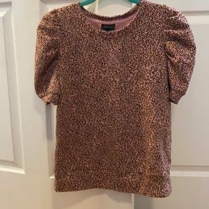 Ruffle sleeve pullover shirt sleeve sweater